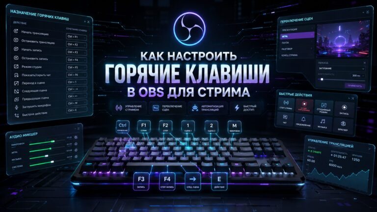 Как настроить горячие клавиши в OBS для стрима