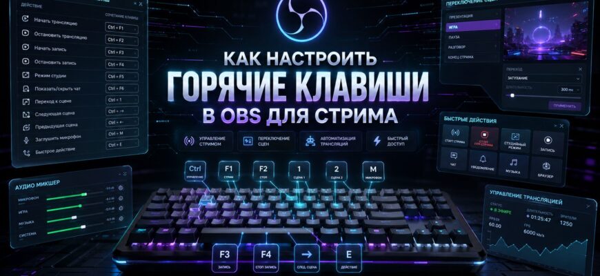 Как настроить горячие клавиши в OBS для стрима
