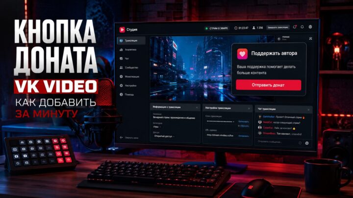 Кнопка доната VK Video: как добавить за минуту