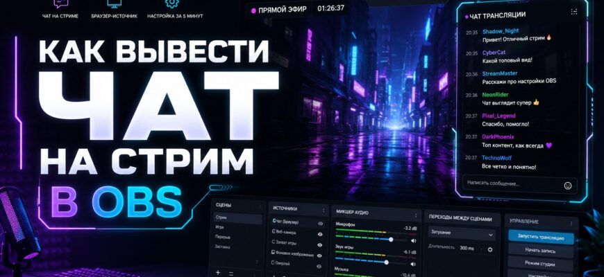 Как вывести чат на стрим в обс