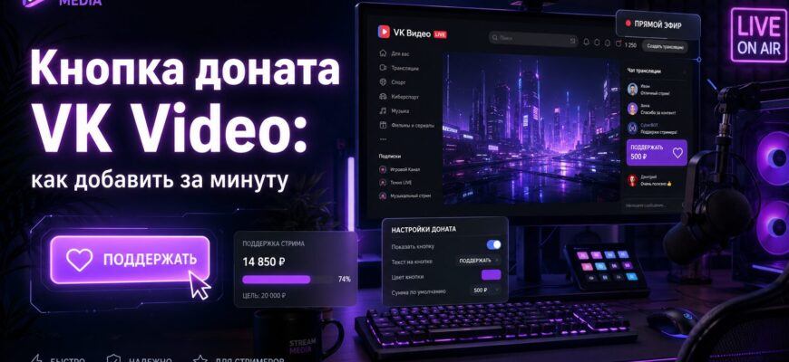 Кнопка доната Vk Video Live