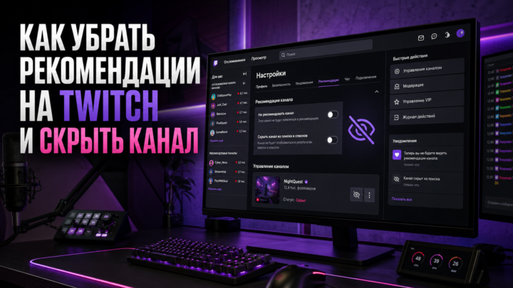Как убрать рекомендации на Twitch и скрыть канал
