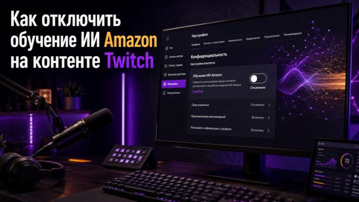 Как отключить обучение ИИ Amazon на контенте Twitch