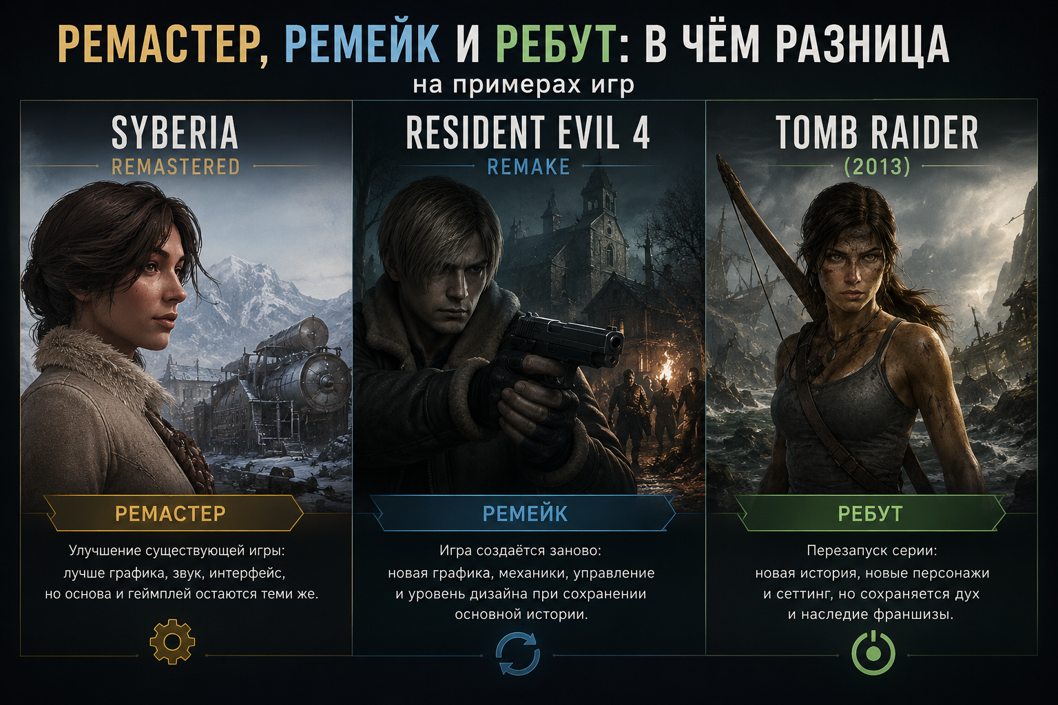 Ремастер, ремейк и ребут на примерах Syberia, Resident Evil 4 и Tomb Raider 2013