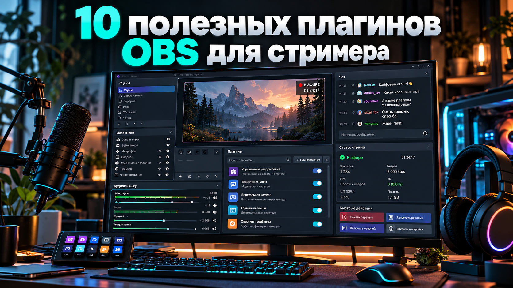 Twitch 2K 1440p через OBS и Enhanced Broadcasting